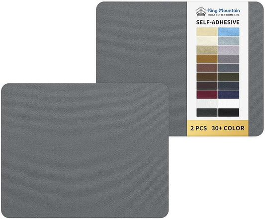 KING MOUNTAIN Canvas Repair Patch 9 x11 Inch 2 Pcs Self-Adhesive Waterproof Fabric Patch for Sofas, Tents, Furniture,Tote Bags, Car Seats (Charcoal Grey)