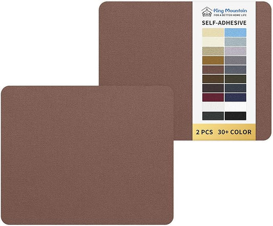 KING MOUNTAIN Canvas Repair Patch 9 x11 Inch 2 Pcs Self-Adhesive Waterproof Fabric Patch for Sofas, Tents, Furniture,Tote Bags, Car Seats (Brown)