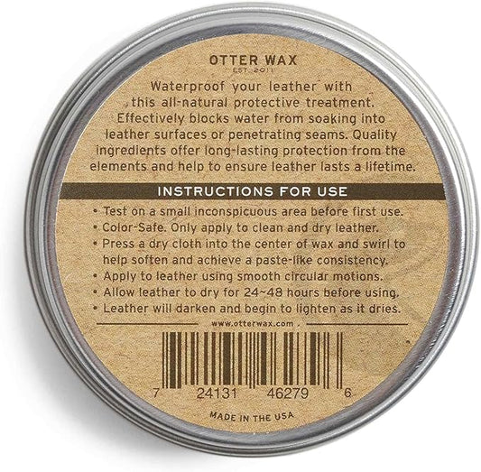 Otter Wax Boot Wax | 2 oz | Heavy-Duty Leather Waterproofing Wax & Protective Leather Sealant for Leather Boots, Hats, & Rain Gear | All-Natural & PFAS-Free Beeswax Protectant | Made in Portland USA