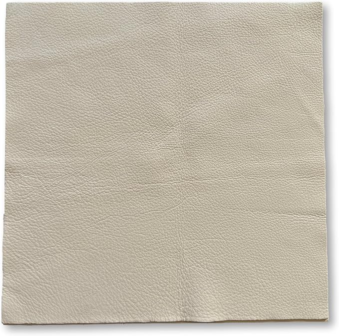 Natural Grain Cow Leathers: 12'' x 12'' Pre-Cut Leather Pieces (Off White, 5 Pieces)