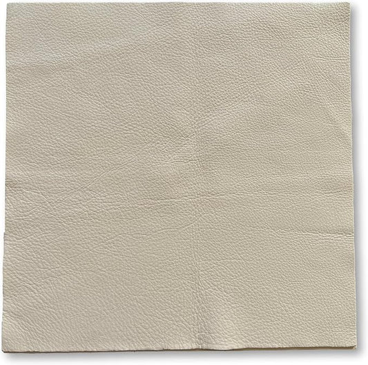 Natural Grain Cow Leathers: 12'' x 12'' Pre-Cut Leather Pieces (Off White, 5 Pieces)