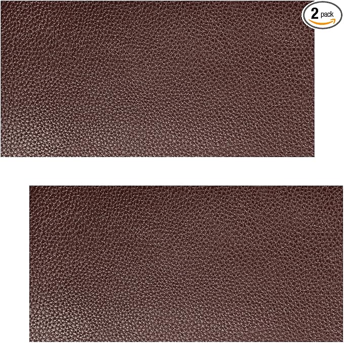 2 PCS Leather Repair Patch Tape, 4×8 Inch Waterproof PU Leather Tape Auto Upholstery Repair Patches, Self-Adhesive Cuttable Patch for Repairing Car Seats Sofas Chairs (Dark Brown)