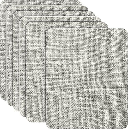 Azobur Coarse Linen Repair Patches, 6 Piece Self-Adhesive Linen Fabric Patches, Multi Color, Can be Used for Linen Sofa Repair and Linen Clothes Repair, Quick Fix Sofa.(Light Gray)
