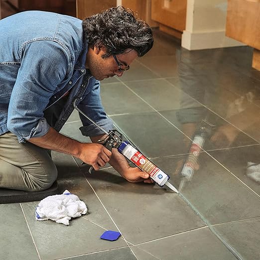 GE Advanced Silicone Caulk for Kitchen & Bathroom, Clear, 10 fl oz Cartridge, 2 Pack - 100% Waterproof Silicone Sealant, 5X Stronger Adhesion, Shrink & Crack Proof
