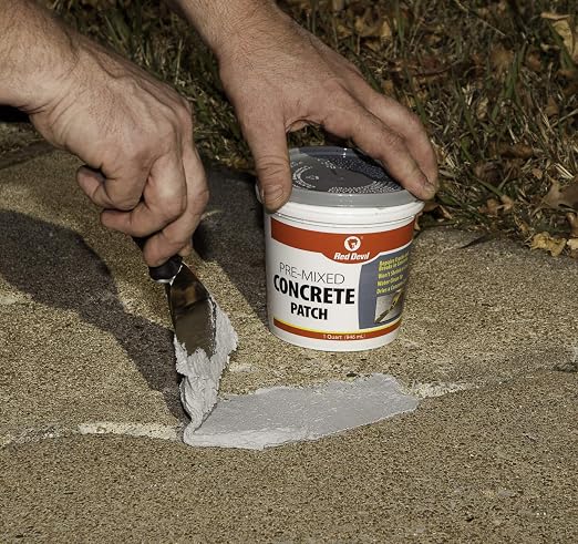 Red Devil 0644 Concrete Repair Patch, Cement Crack Fillter, Pre-Mixed, 1 Quart, Gray, Made in USA (Pack of 6)