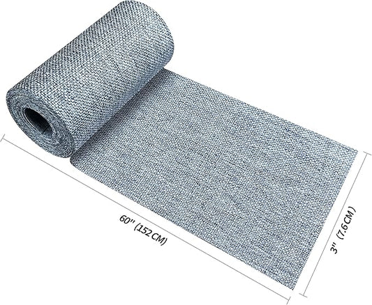 King Mountain Premium Linen Fabric Iron-on Repair Patch, Inside&Outside, 3"x60" With Backing Glue, Decorative Kit (Blue Grey)