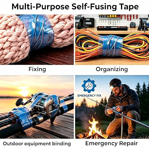 200ft Double Sided Self-Cling Amazing Tape, Non-Adhesive Reusable Vinyl Wrap Tape, Heavy Duty for Plumbing Repairs, Crafts, Sewing, Workshop and Daily Use(Total 200ft)