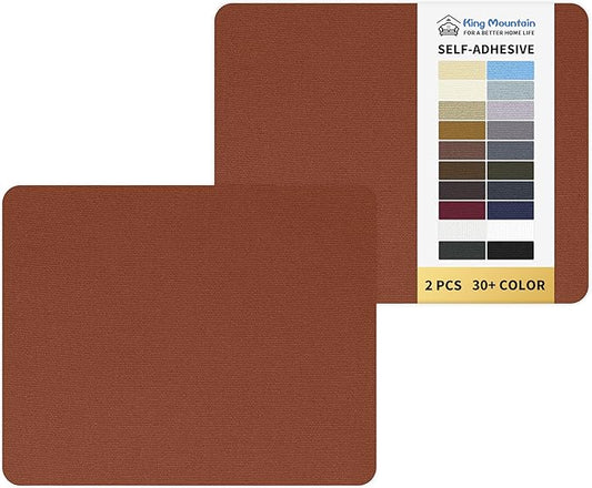 KING MOUNTAIN Canvas Repair Patch 9 x11 Inch 2 Pcs Self-Adhesive Waterproof Fabric Patch for Sofas, Tents, Furniture,Tote Bags, Car Seats (Walnut Brown)