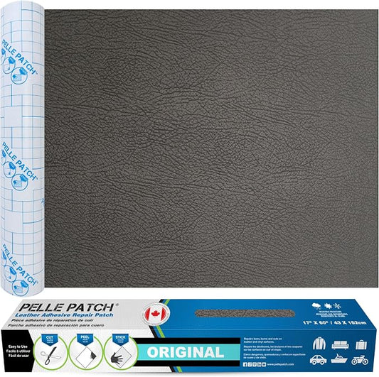 Leather and Vinyl Repair Patch - 25 Colors Available - Original 17x60 - Dark Grey