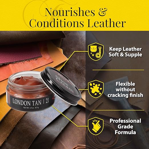 Kelly's London Tan Shoe Polish 1.5 oz - Professional Leather Shoe Cream