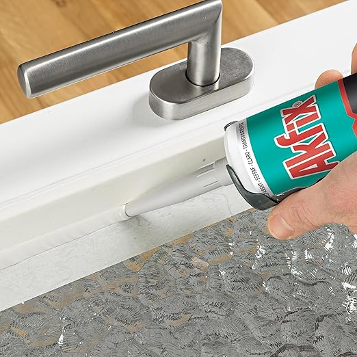 Akfix 100E RTV Translucent Silicone Caulk (2x10.1 fl.oz.)- 100% Waterproof Silicone Sealant for Kitchen and Bathroom, Shower, Bathtub, Toilet, Sink, Window & Door, No Discoloring | Translucent, 2 Pack