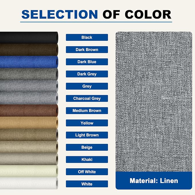 KING MOUNTAIN Linen Repair Patches, Self-Adhesive Fabric Patches, 16X80 inch Extra Size, Multi Color, Can be Used for Sofa Repair and Linen Fabric Repair (Charcaol Grey1.0)