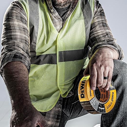 DEWALT Ultra Tough Duct Tape, 1.88 in x 30 yd, Heavy Duty, Ultra Strong, Aggressive Adhesive, All-Weather, Single Roll, Black