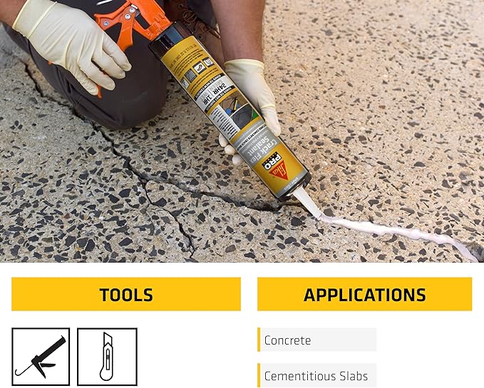 SIKA Sikaflex Crack Flex Sealant, Gray, High-Performance Textured Polyurethane, Self-Leveling, Waterproof Sealant for Horizontal Cracks Up to 1 in Wide, 10.1 fl oz,