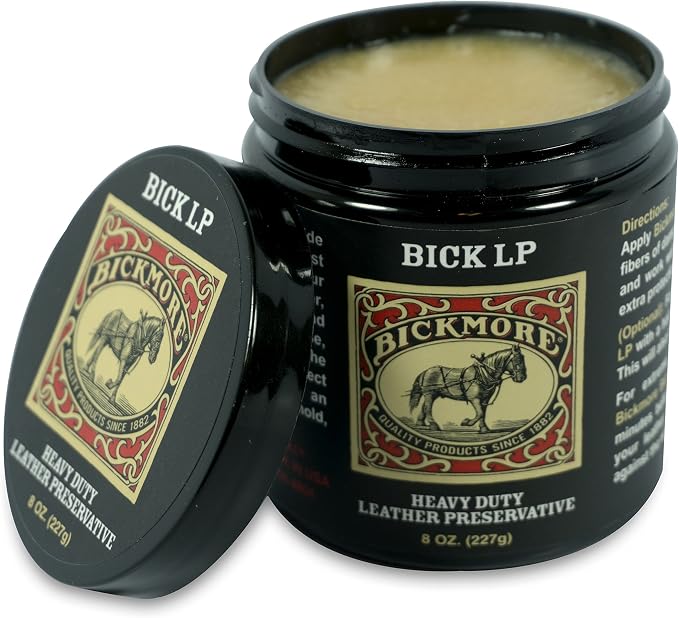 Leather Conditioner, Scratch Repair | Bickmore Bick LP 8oz - Heavy Duty LP Leather Preservative | Leather Protector, Softener and Restorer Balm for Dry, Cracked, and Scratched Leather | Made in USA