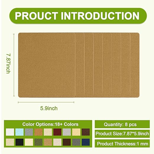 Besezx Canvas Repair Patch,Outdoor Gear Patch,7.87x5.9 Inches 8PCS,Waterproof Self-Adhesive Fabric Repair Tape for Repairing Boat Covers,Sun Shades,Sofas,Tents,Lounge Chairs,Awnings (Flaxen)