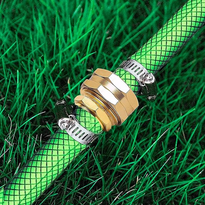 Hourleey Garden Hose Repair Connector with Clamps, Fit for 3/4" or 5/8" Garden Hose Fitting, Male and Female Hose Adapter Water Hose Repair Kit, 7 Set