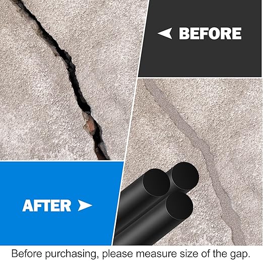 MYFAMIREA 20FT Backer Rod 5/8 Inch EPDM Rubber Caulk Saver Weather Strip Seal Concrete Expansion Joint Filler for Gaps and Joints, Black