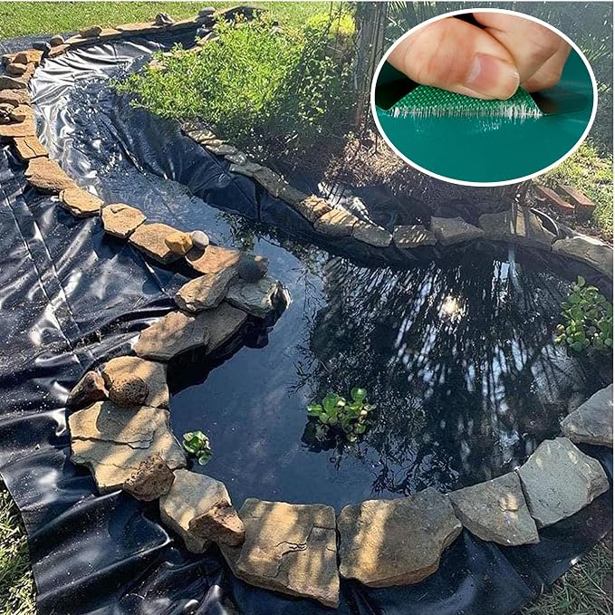 3.15 x 196 Inches Pond Liner Repair Tape Self-Adhesive Liner Repair Patch Kit Pond Liner Seam for HDPE/EPDM Garden Pond Patch Cover Repair