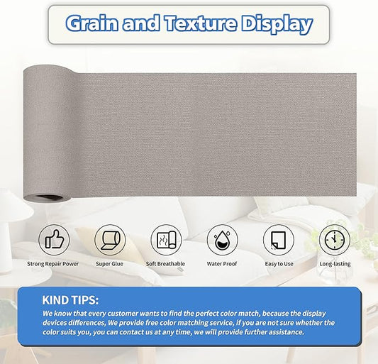 KING MOUNTAIN Canvas Repair Tape,Outdoor Gear Patch, 4×63 Inches,Waterproof,Self-Adhesive for Repairing Boat Covers,Sun Shades,Sofas,Tents,Lounge Chairs,Awnings (Light Grey)