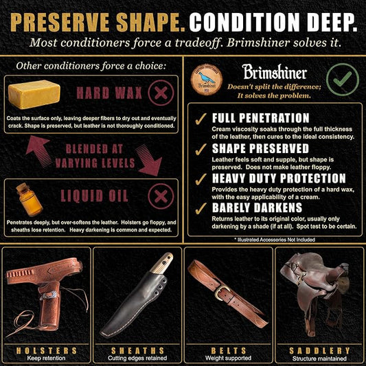 Leather Conditioner for Saddles, Holsters, Boots, Belts, 8.5 oz | Nourishes Stiff, Dry Gear, Preserves Shape, Minimal Darkening, Deep-Penetrating, Water Resistant