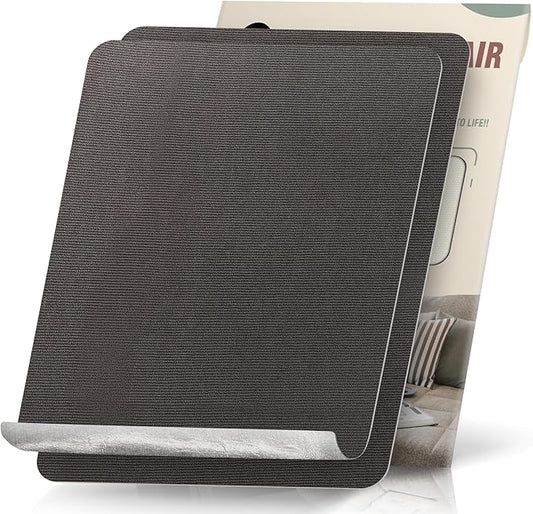 OAZ 2 Pieces 9 x 11 inch Canvas Repair Patches Canvas Fabric Patch Self-Adhesive Fabric Repair Tape Waterproof Outdoor Gear Patch Kit for Boat Cover Awning Sofa Chair Couch Tent Bag (Black Gray)