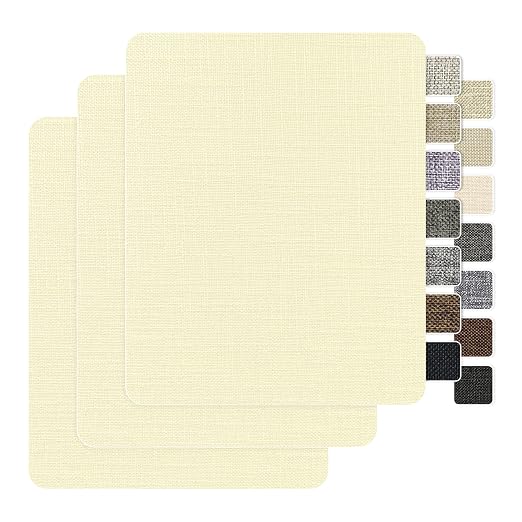 BESEZX Linen Fabric Repair Patch，3 PCS 9 * 11 Inch Self-Adhesive Couch Fabric Patch for Furniture, Sofa, Chair, Upholstery. (Coarse,Beige1.0)