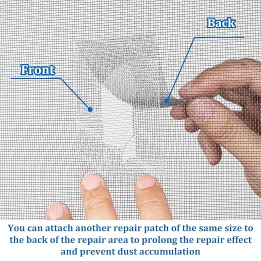 Window Screen Repair Tape 4 in x 40 FT Fiberglass Strong Adhesive Screen Patch, Waterproof Mesh Repair Kit for Window & Door Screen Holes Tears - Gray