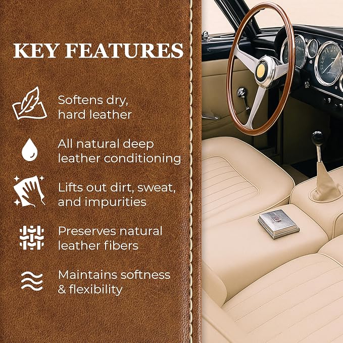 Leather Care & Preservation Set - 16 oz | Leatherique Rejuvenator Oil & Prestine Clean 2-Step System | Softens, Conditions & Preserves Leather | Perfect for Cars, Furniture, Saddles & More