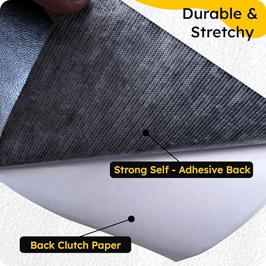 Black Leather Repair Tape Patch, Self Adhesive Vinyl Faux Material Roll 27 x 118 Inch, Cuttable Upholstery for Couch Sofa Car Seats Chairs Furniture