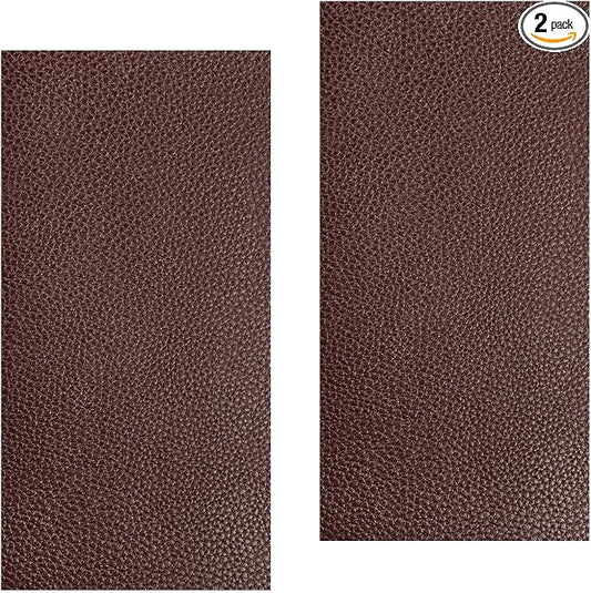 2 PCS Leather Repair Patch Tape, 4 x 8 Inch Self-Adhesive PU Vinyl Repair Patch Kit, Universal Waterproof DIY Leather Repair Tape for Car Seat Furniture Couch Chair (Dark Brown)