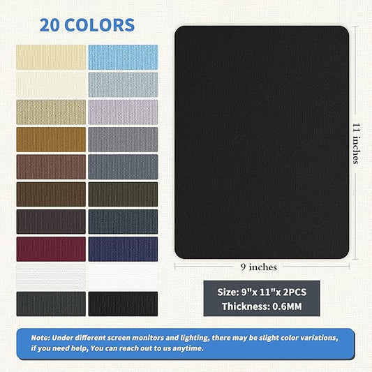KING MOUNTAIN Canvas Repair Patch 9 x11 Inch 4 Pcs Self-Adhesive Waterproof Fabric Patch for Sofas, Tents, Furniture,Tote Bags, Car Seats (Black)