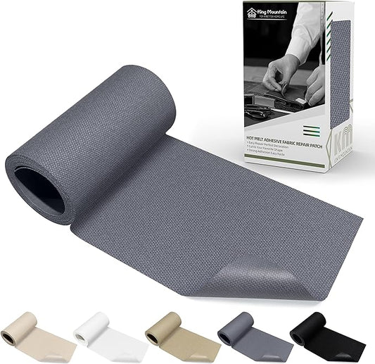 KING MOUNTAIN Canvas Iron on Patch,3"×60",Waterproof 100% Cotton Fabric Repair Patch,Used for Various Sofa,Tent,Clothes,Seats,Suitcases (Grey1.0)