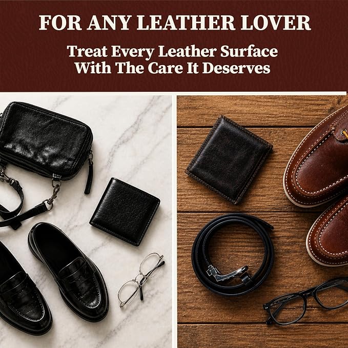 Lexol Horsehair Detailing Brush Set – Professional 3‑Piece Leather Cleaning & Care Kit for Bags, Shoes, Accessories, Upholstery & More – Soft, Scratch‑Free Natural Horsehair Brushes