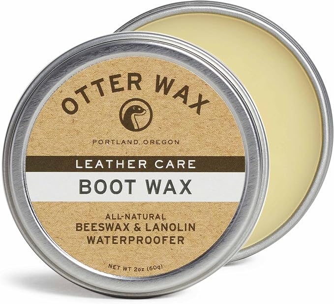 Otter Wax Boot Wax | 2 oz | Heavy-Duty Leather Waterproofing Wax & Protective Leather Sealant for Leather Boots, Hats, & Rain Gear | All-Natural & PFAS-Free Beeswax Protectant | Made in Portland USA