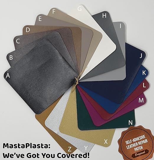 MastaPlasta Original Self-Adhesive Leather Patches for Furniture Repair - Beige 11" x 8" (28 x 20 cm). Upholstery-Quality Patch for Leather Chair, Leather Patch for Car Seat Repair