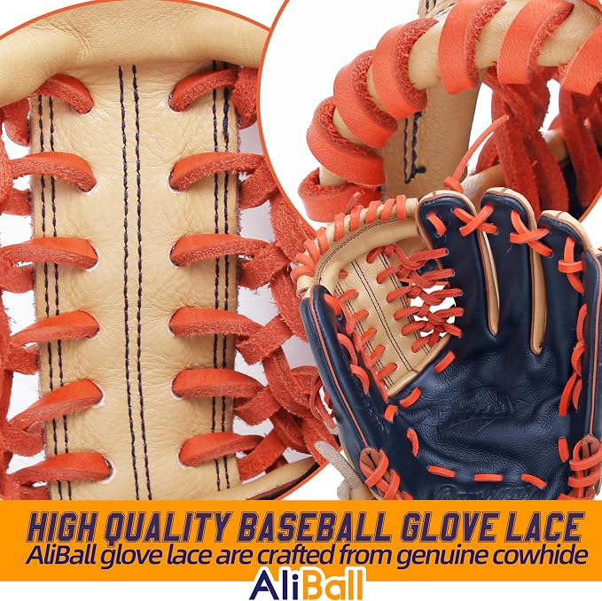 Baseball Glove Lace, 2 Pcs Authentic Cowhide Lace 79 Inch, Perfect Quick Repair Baseball Glove Repair Lacing Kit