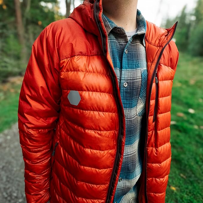 GEAR AID Tenacious Tape Hex – 2.5” & 1.5” Repair Patches (8 Patches: Four 2.5” & Four 1.5”, Orange) – Peel-and-Stick Outdoor Nylon Fabric to Fix Holes and Burns in Down Jackets, Rain Gear and Tents