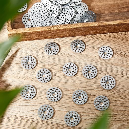 600 Pieces 1 Inch Plaster Washers for Repairing Ceilings Metal Washers for Screws Plaster Repair Rings Buttons for Wall Ceiling Drywall Repair
