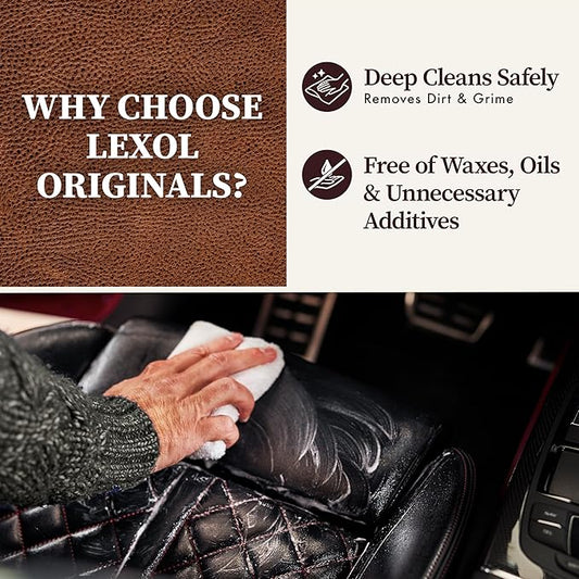 Lexol All Leather Cleaner 8 oz – Deep Cleaning formula for car interior, couches, furniture, shoes, boots, purses, jackets, gloves, saddles and motorcycle gear