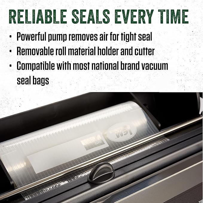LEM Products MaxVac 500 Vacuum Sealer Machine, Heavy-Duty Aluminum Food Vacuum Sealer for Freezer Storage, Includes Bag Roll Holder, Cutter, Bag Roll