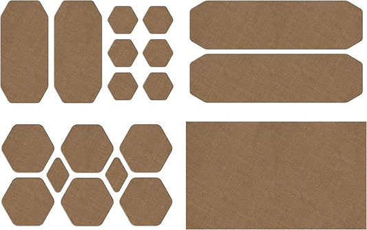 GEAR AID Tenacious Tape Repair Patches – Peel-and-Stick Nylon Gear Patches for Jackets, Tents, Sleeping Bags, Backpacks, and Outdoor Gear – Fix Rips, Tears, and Holes, 19 Various Sizes, Coyote