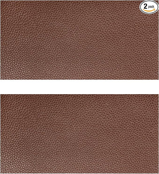 2 PCS Leather Repair Patch Tape, 4 x 8 Inch Self-Adhesive PU Vinyl Repair Kit Cuttable Patches, Portable Super-Thin Leather Patch Tape for Repairing Car Seats Sofas Chairs (Dark Brown)