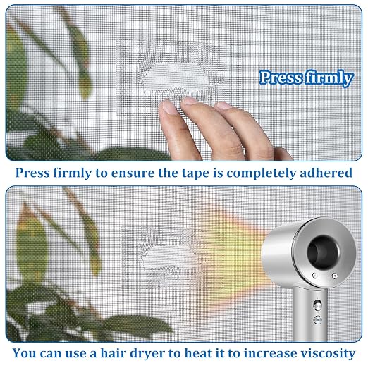 Window Screen Repair Tape 2 in x 20 FT Fiberglass Strong Adhesive Screen Patch, Waterproof Mesh Repair Kit for Window & Door Screen Holes Tears - Gray