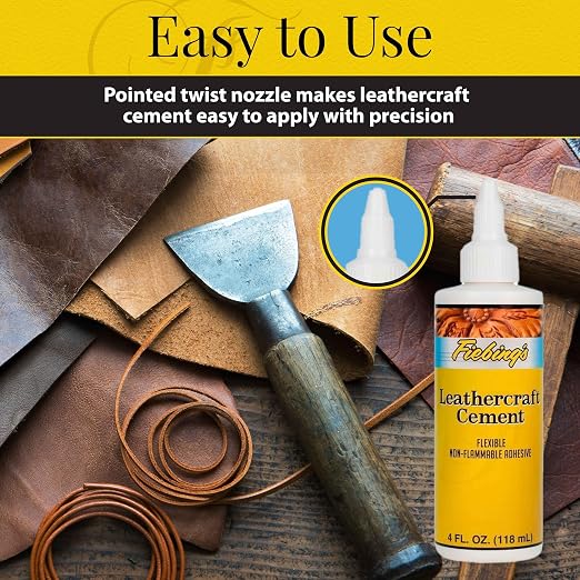 Fiebing's Leathercraft Cement - Leather Glue Adhesive (6 Pack, 4 oz Each) - Quick Drying, High Strength, Flexible, Non-Toxic, Permanent Bonding Leather Repair for Jackets, Shoes, Furniture, Purse