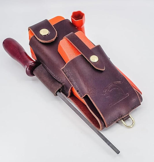 The DUKE'S Handmade 6 Piece Leather Logger's Wedge File Tool Pouch with Tools!