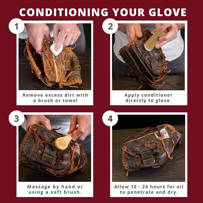 Rhino Wax Baseball Glove Conditioner for Leather - Break in, Protect & Care | Conditions, protects and helps restore dry baseball gloves while preserving softness, flexibility and long-term performance.