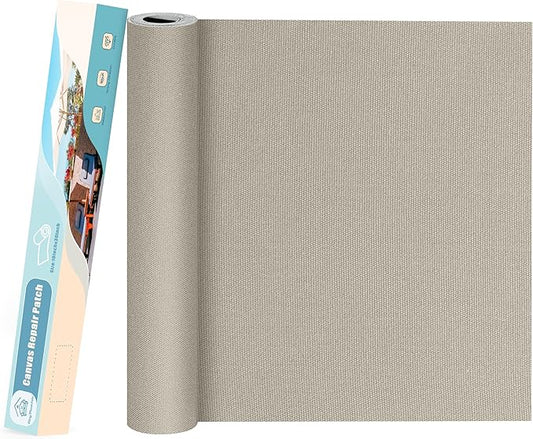 KING MOUNTAIN Canvas Repair Patch 16×30 Inch Self-Adhesive Waterproof Fabric Patch for Sofas, Tents, Furniture,Tote Bags, Car Seats (Grey2.0)