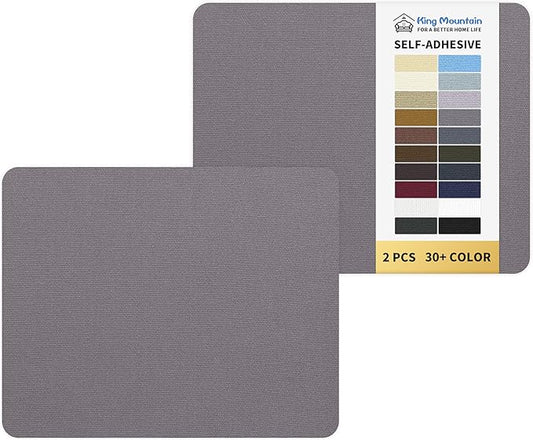 KING MOUNTAIN Canvas Repair Patch 9 x11 Inch 2 Pcs Self-Adhesive Waterproof Fabric Patch for Sofas, Tents, Furniture,Tote Bags, Car Seats (Grey)