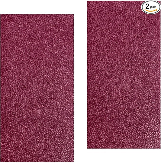 2 PCS Leather Repair Patch Tape, 4 x 8 Inch Self-Adhesive PU Vinyl Repair Patch Kit, Universal Waterproof DIY Leather Repair Tape for Car Seat Furniture Couch Chair (Wine Red)